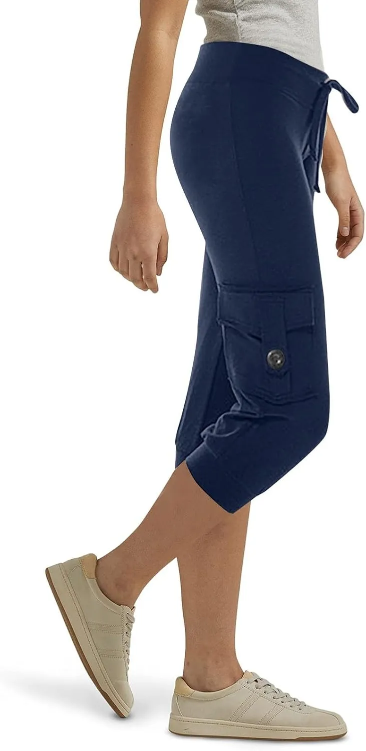2024 Women's Capris Cargo Hiking Pants Lightweight Quick Dry Outdoor Athletic Running Sports Travel Summer Flap Pockets