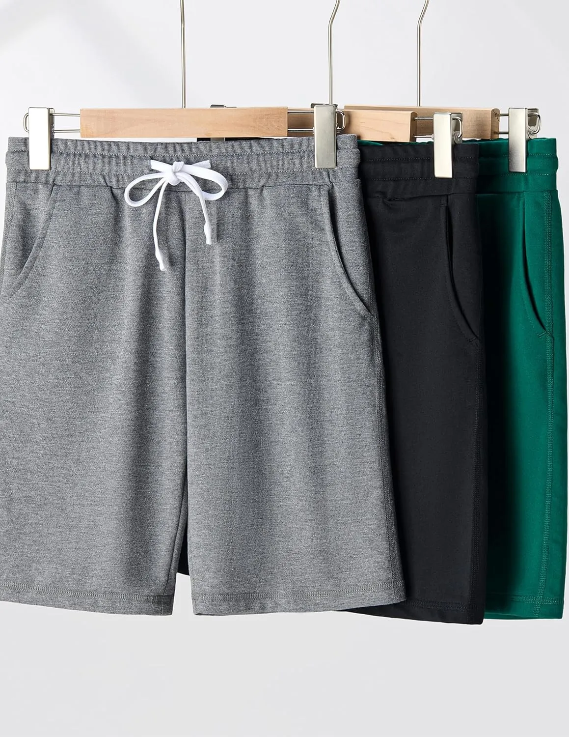 3 Pack Boys' Pull On Jogger Shorts Youth Kids Casual Terry Sweat Shorts with Pockets Drawstring
