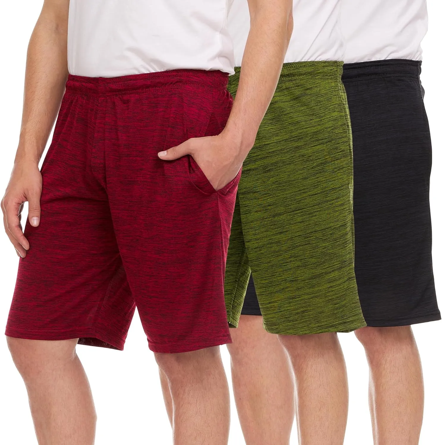 3 Pack Men's Athletic Shorts with Pockets  9-Inch Gym Workout Shorts for Men Basketball Soccer Sports Training Up to 3X