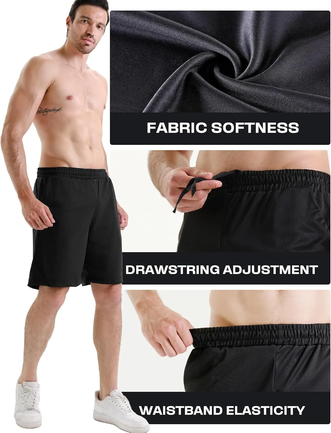 5 Pack Mens Athletic Gym Shorts Workout Quick Dry Running Lightweight Basketball Shorts with Pockets