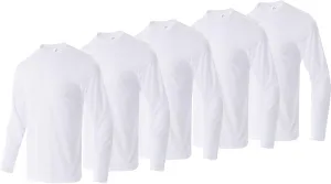 5 Pack Men's Long Sleeve Running Shirts Quick-Dry Moisture Wicking Athletic Tee for Gym & Outdoor Sport Shirt