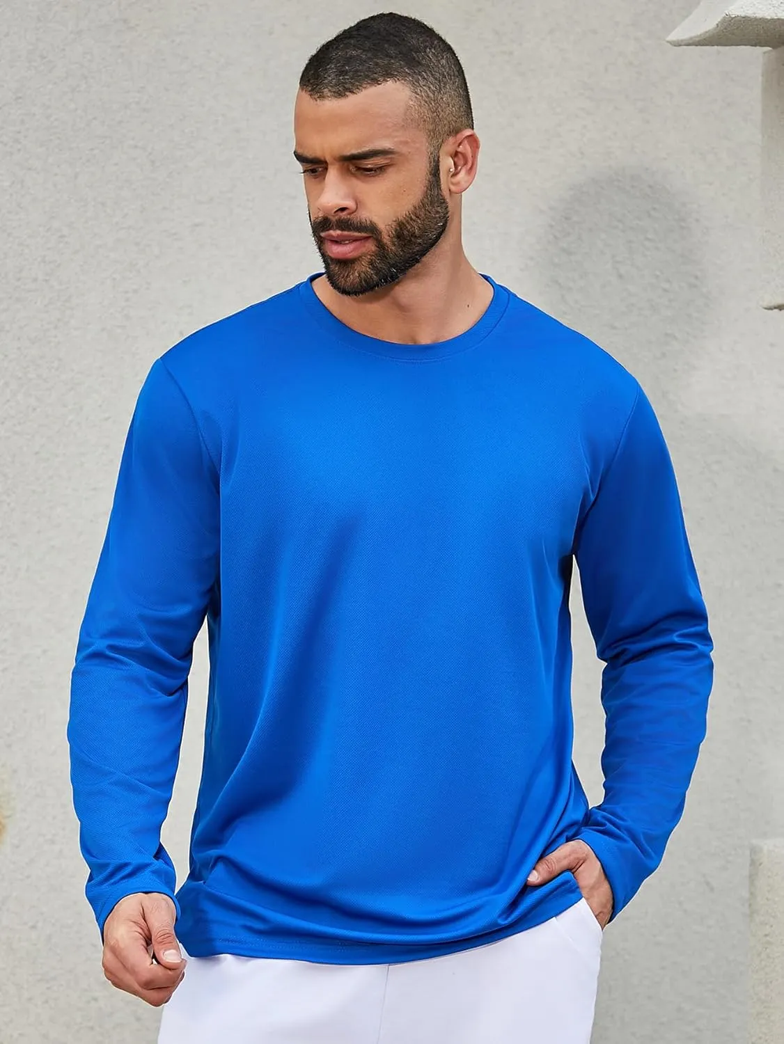 5 Pack Men's Long Sleeve Running Shirts Quick-Dry Moisture Wicking Athletic Tee for Gym & Outdoor Sport Shirt