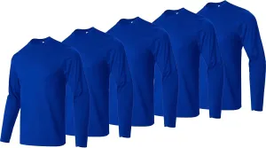 5 Pack Men's Long Sleeve Running Shirts Quick-Dry Moisture Wicking Athletic Tee for Gym & Outdoor Sport Shirt