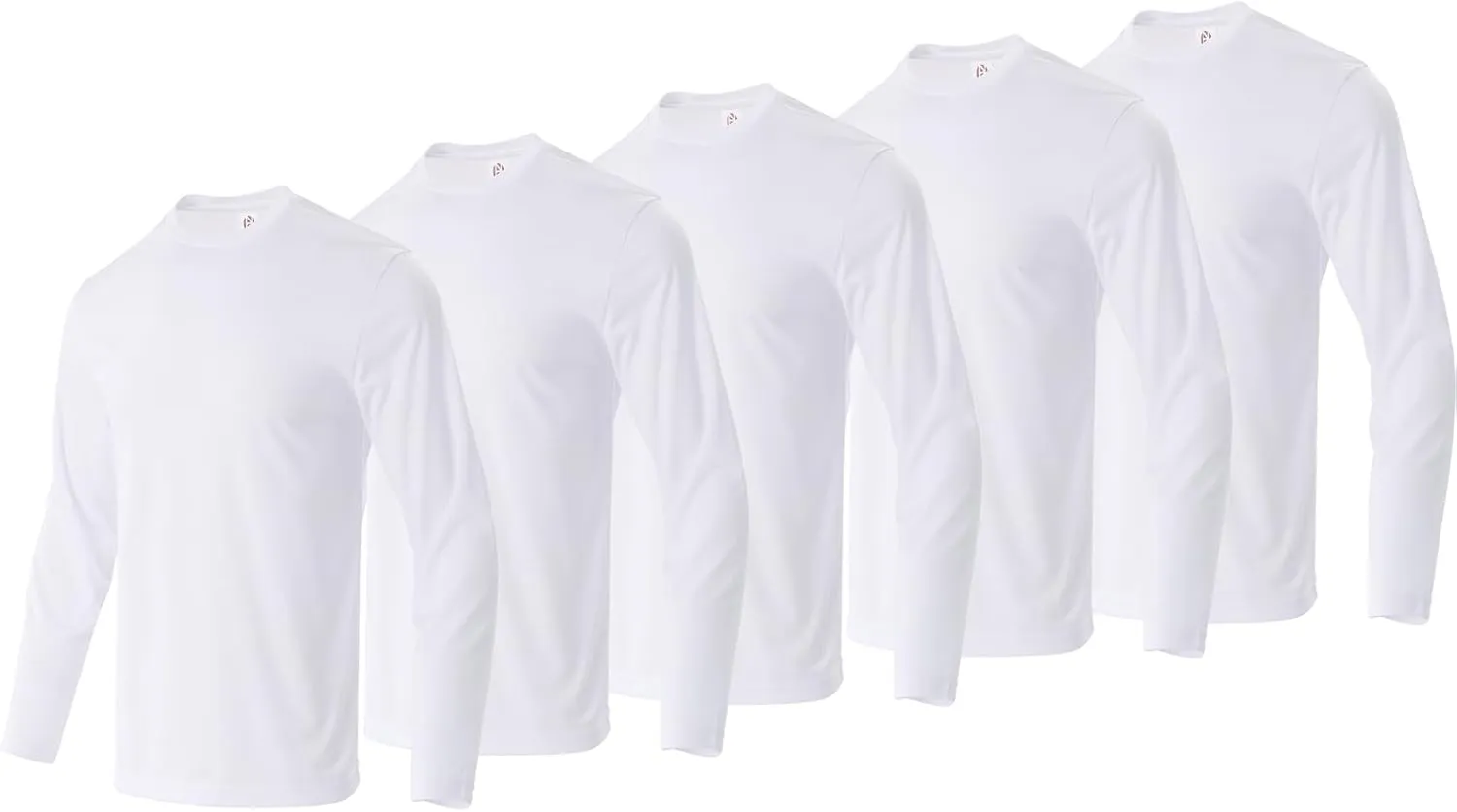 5 Pack Men's Long Sleeve Running Shirts Quick-Dry Moisture Wicking Athletic Tee for Gym & Outdoor Sport Shirt
