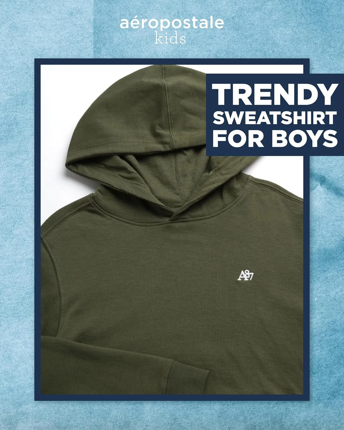 AEROPOSTALE Boys' Sweatshirt - Cozy Soft Cotton Blend Fleece Casual Pullover Graphic Hoodies for Boys (Sizes: 4-12)