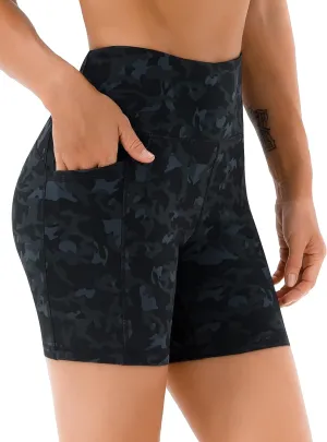 AFITNE Women's High Waist Biker Shorts with Pockets, Tummy Control Athletic Workout Running Yoga Shorts