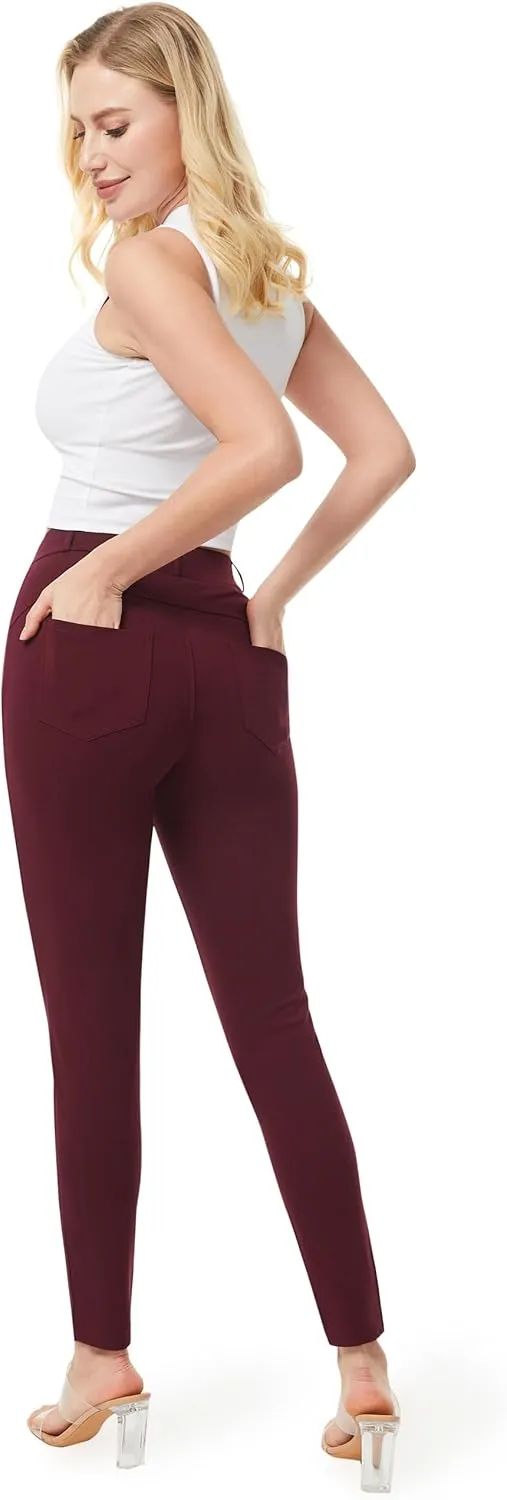 AFITNE Women's Yoga Dress Pants 2025 Spring Skinny Pull On Work Pants Stretchy Slim Fit Leg Office Casual Slacks