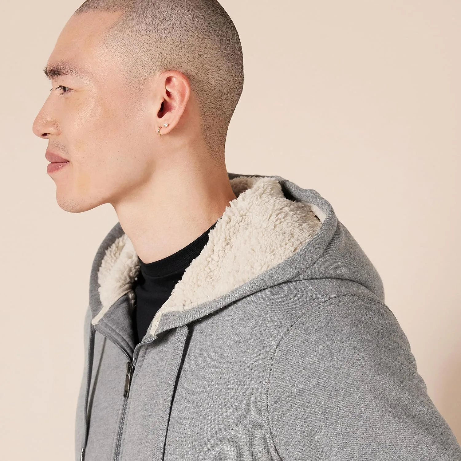 Amazon Essentials Hoodie For Men, Sherpa-Lined Full-Zip Fleece Sweatshirt