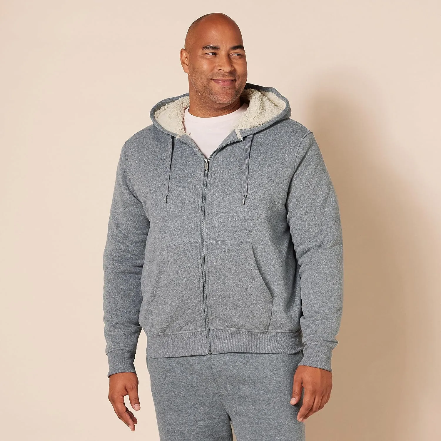 Amazon Essentials Hoodie For Men, Sherpa-Lined Full-Zip Fleece Sweatshirt