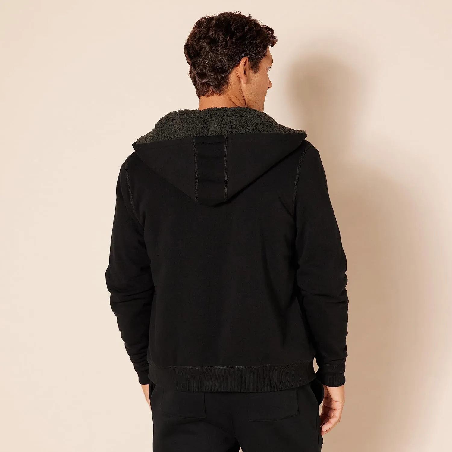 Amazon Essentials Hoodie For Men, Sherpa-Lined Full-Zip Fleece Sweatshirt