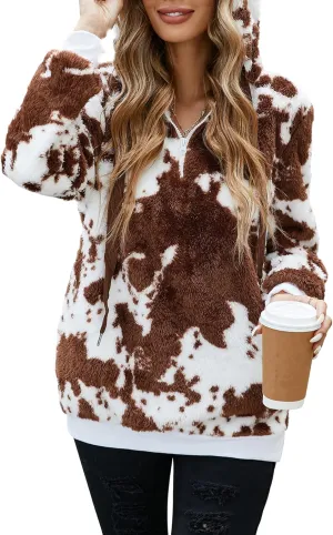American Trends Oversized Sweatshirts for Women Athletic Womens Sherpa Hoodie Fluffy Women's Hoodies Pullover with Pockets