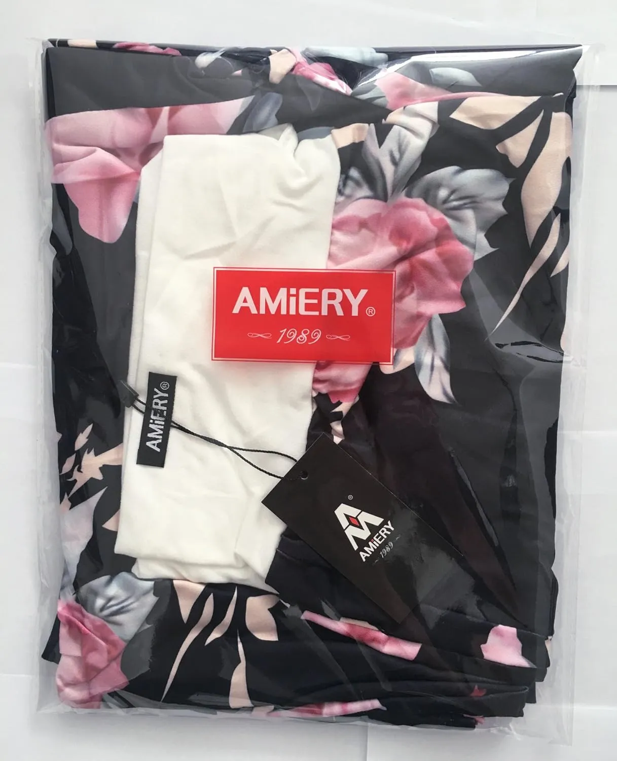 AMiERY Women's Comfy Casual Pajama Pants Floral Print Drawstring Palazzo Lounge Pants Wide Leg
