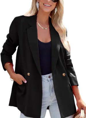 ARTFREE Womens Casual Blazer Button Lapel Long Sleeve Work Business Fashion Blazers Jackets Outfits with Pockets