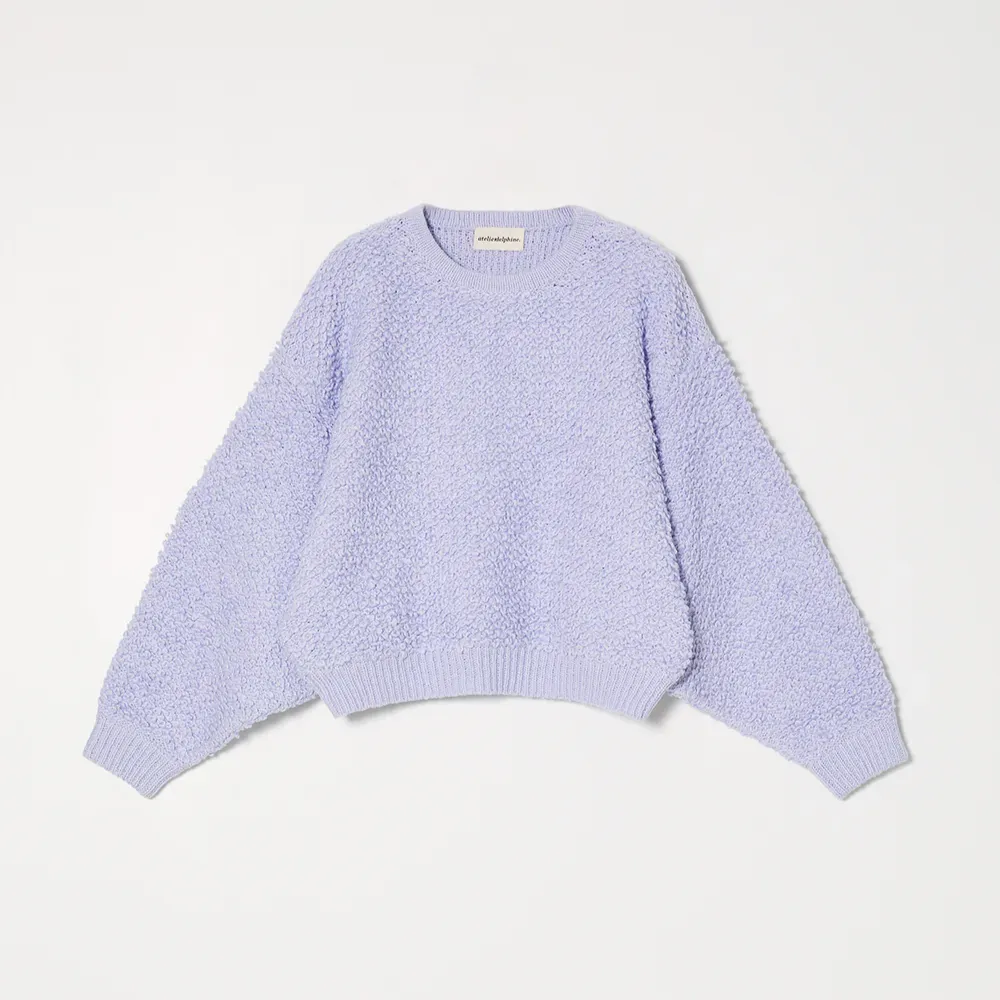 Atelier Delphine Chunky Loop Cotton Balloon Sleeve Sweater