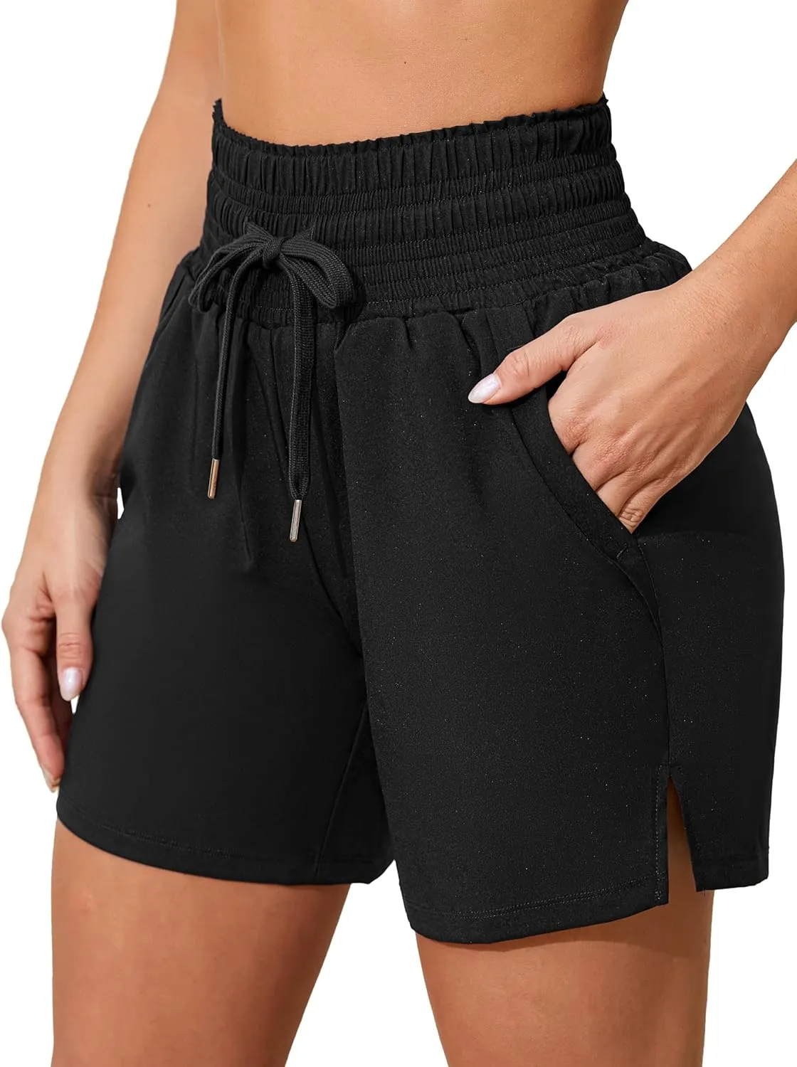 ATTRACO Women's 3" High Waisted Swim Board Shorts Quick Dry Flowy Board Shorts with Pockets