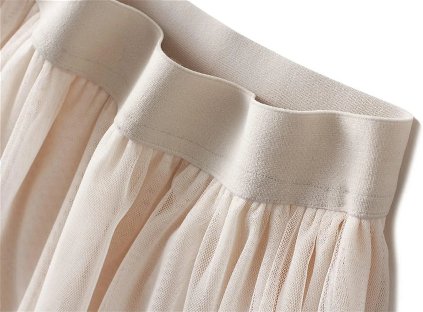 Autumn Winter Fashion Casual Tulle Skirt Women A-Line Mesh Skirts Female Midi Long Pleated Skirt