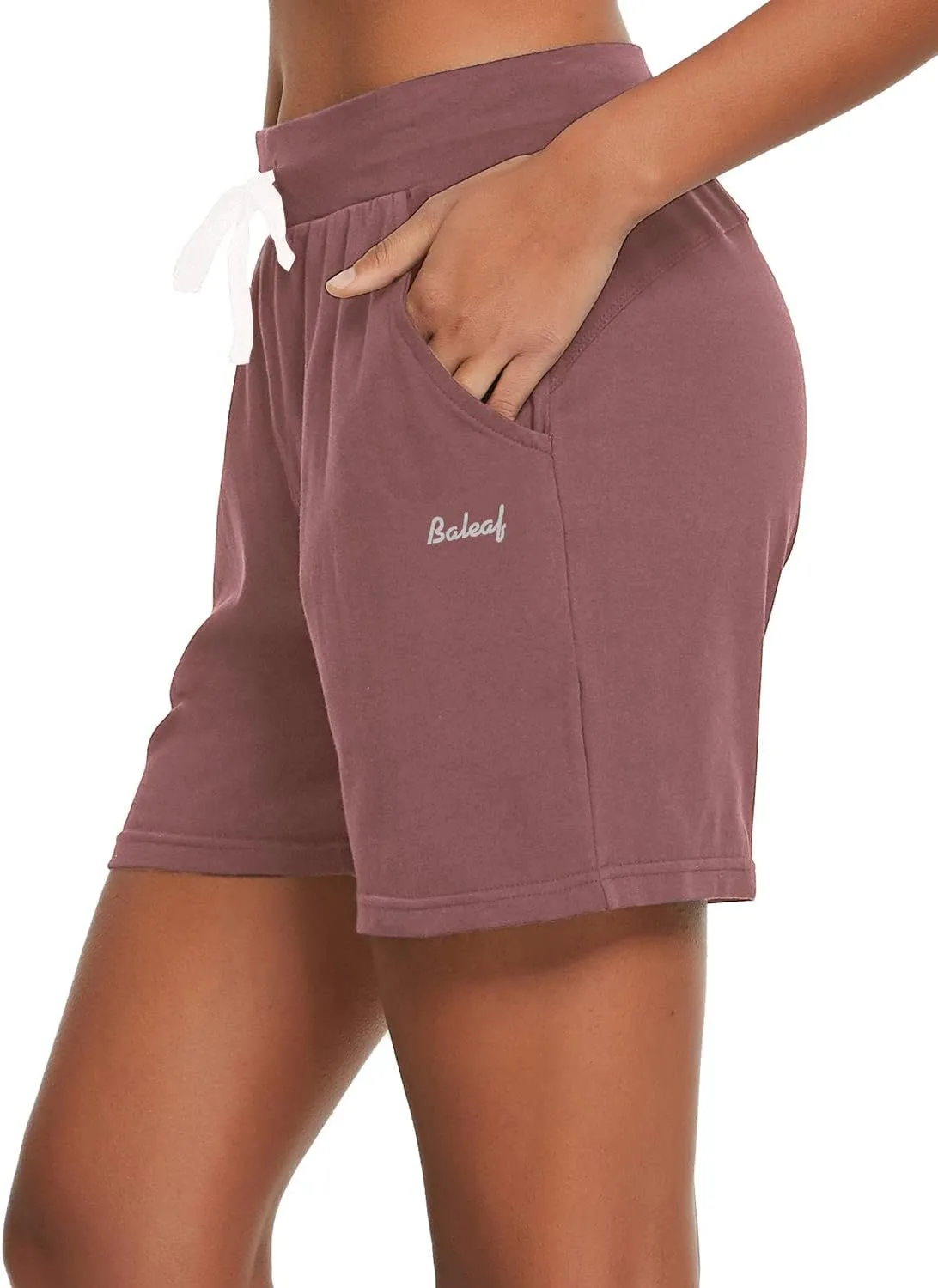 baleaf Womens Lounge Shorts Cotton Sweat Athletic Shorts with Pockets High Waist Summer Casual