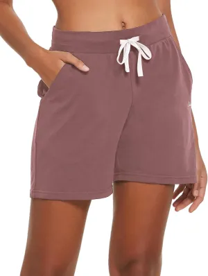 baleaf Womens Lounge Shorts Cotton Sweat Athletic Shorts with Pockets High Waist Summer Casual