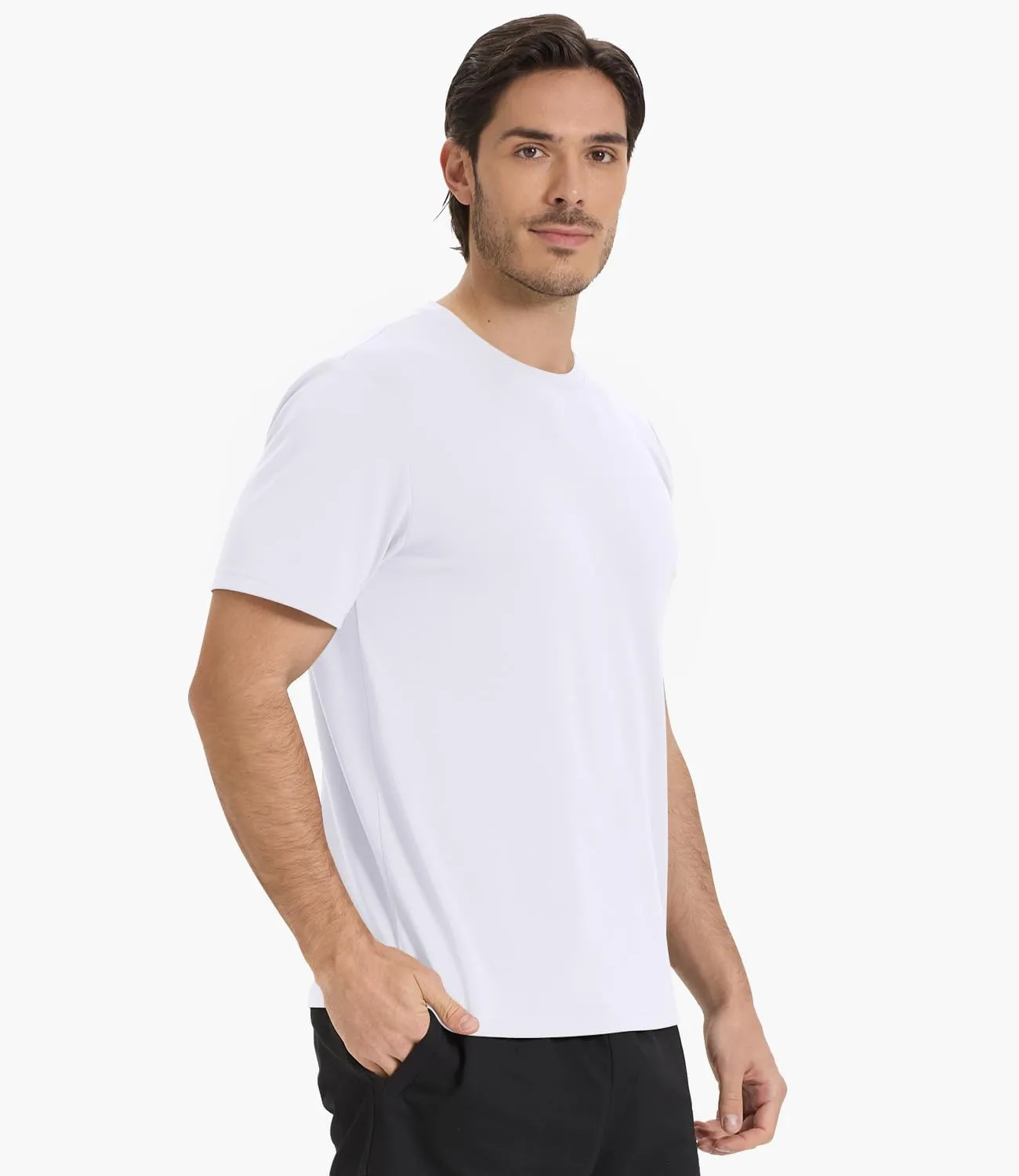 BAMBOO COOL Men's Crewneck T-Shirts Undershirts for Men Short Sleeve Shirts Heavy Weight Tees Classic Comfortable Tshirt