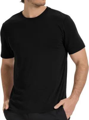 BAMBOO COOL Men's Crewneck T-Shirts Undershirts for Men Short Sleeve Shirts Heavy Weight Tees Classic Comfortable Tshirt