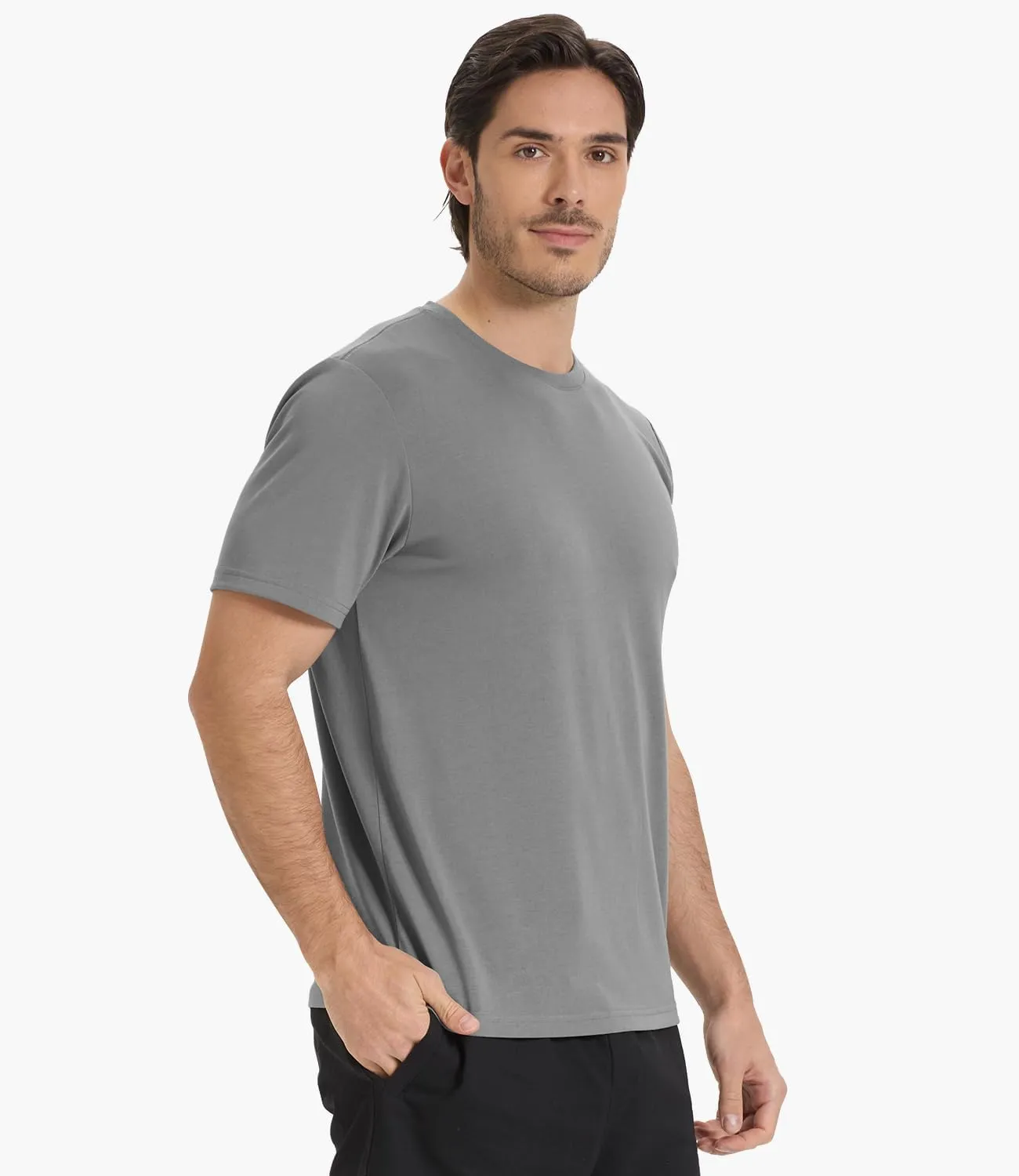 BAMBOO COOL Men's Crewneck T-Shirts Undershirts for Men Short Sleeve Shirts Heavy Weight Tees Classic Comfortable Tshirt