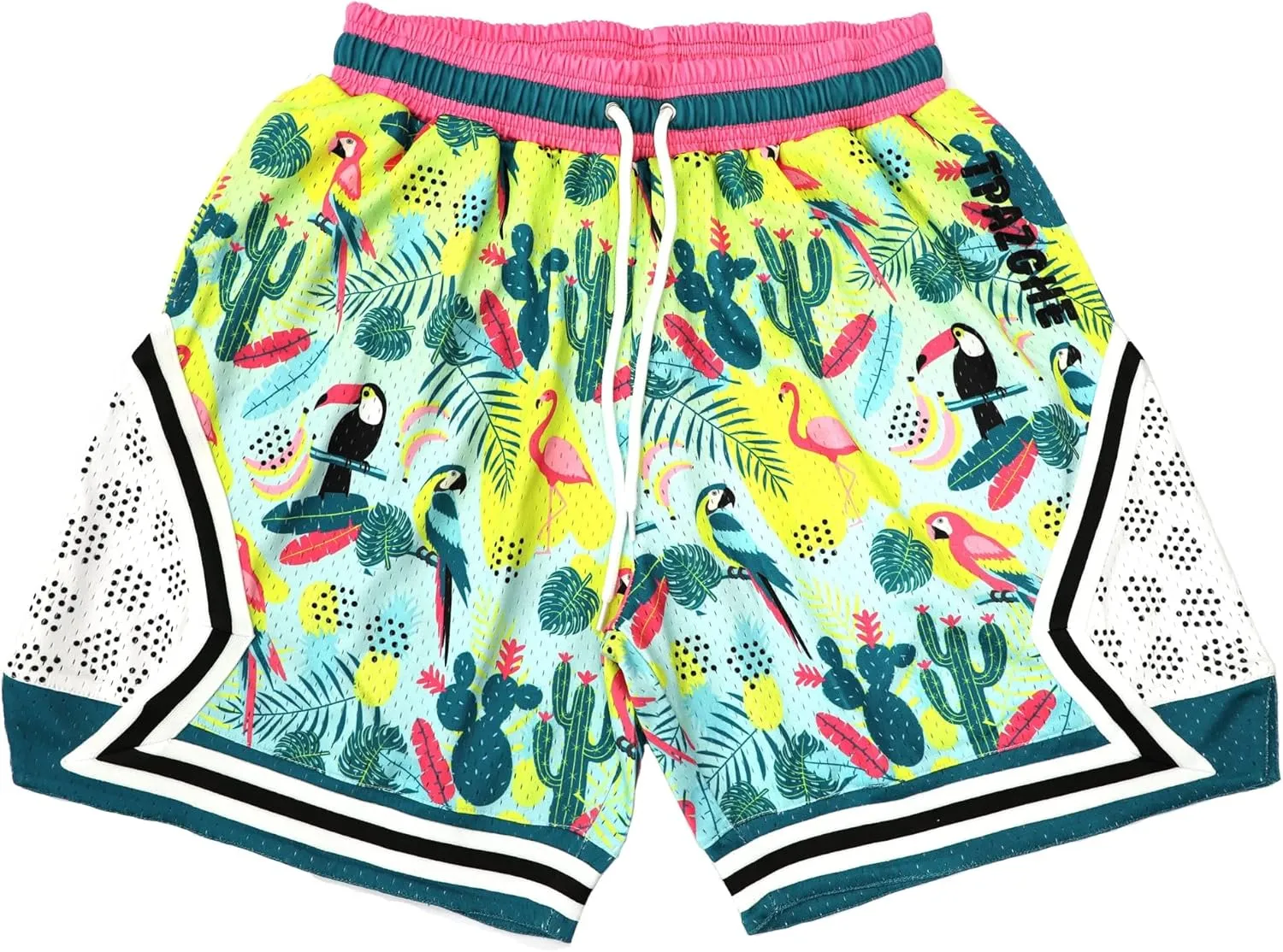 Basketball Athletic Shorts Men Mesh Gym Sports Workout Training Drawstring Retro Running Shorts with Pockets