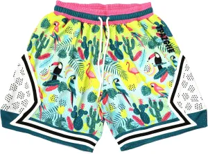 Basketball Athletic Shorts Men Mesh Gym Sports Workout Training Drawstring Retro Running Shorts with Pockets