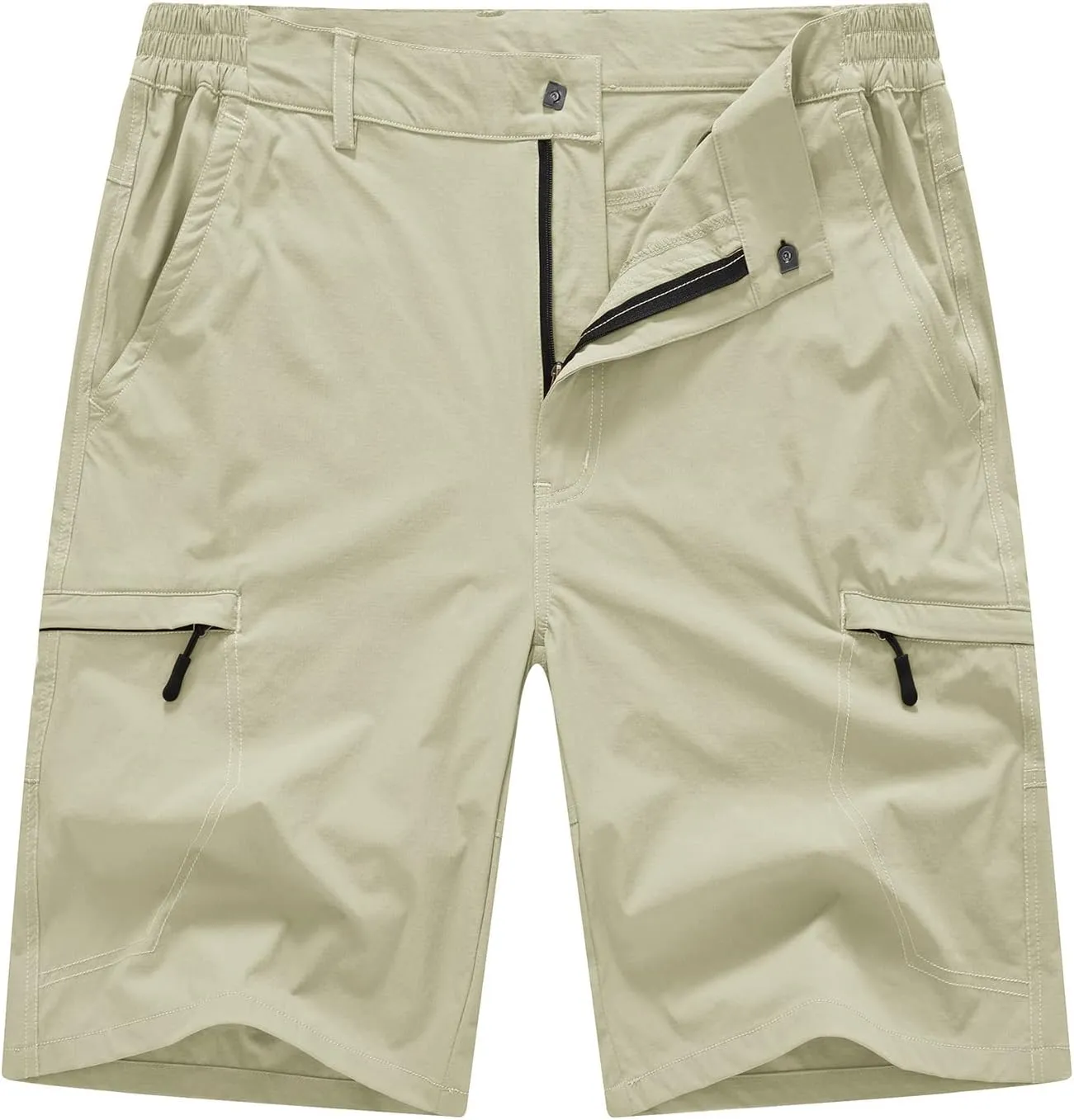 BASUDAM Men's Cargo Hiking Shorts Stretch Quick Dry Lightweight Work Shorts 6 Pockets for Camping Travel