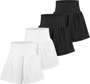 BIG ELEPHANT Girls Swim Shorts, Kids Athletic Butterfly Short with Safety Liner, Youth Active Flowy Shorts