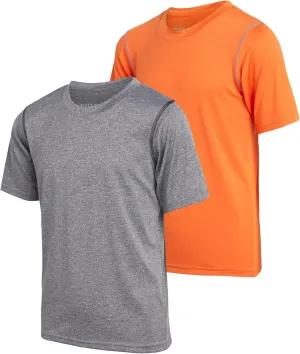 Black Bear Boys Youth Dry Fit T-Shirt - 2 Pack Active Athletic Performance Short Sleeve Shirts for Teens (Size: 4-18)