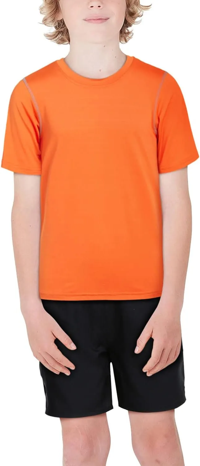 Black Bear Boys Youth Dry Fit T-Shirt - 2 Pack Active Athletic Performance Short Sleeve Shirts for Teens (Size: 4-18)