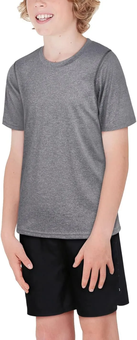 Black Bear Boys Youth Dry Fit T-Shirt - 2 Pack Active Athletic Performance Short Sleeve Shirts for Teens (Size: 4-18)