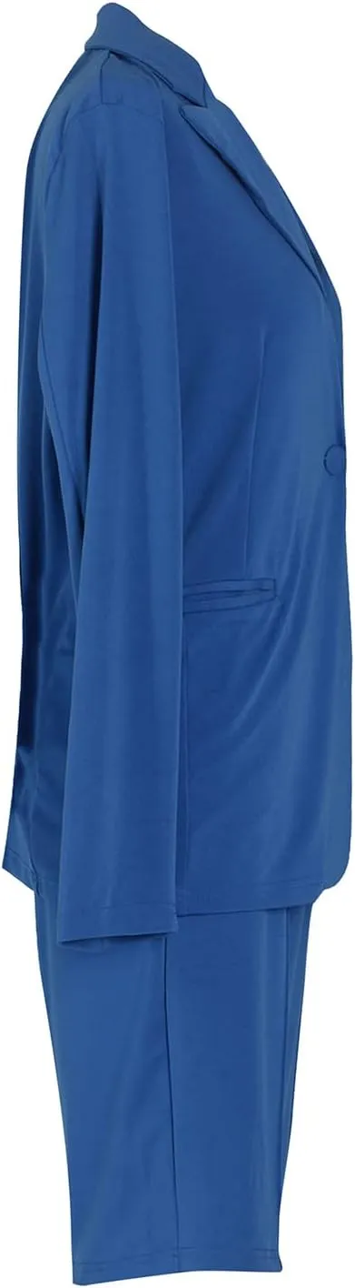 Blazer Shorts Set for Women Two Piece Outfits One Button Up Jacket and Bermuda Short Suits