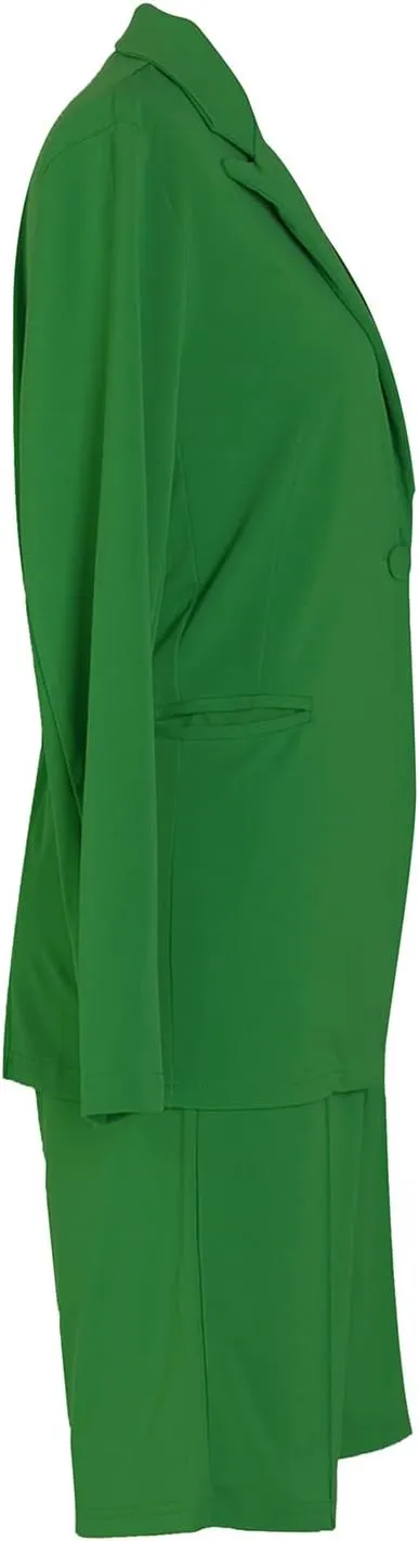 Blazer Shorts Set for Women Two Piece Outfits One Button Up Jacket and Bermuda Short Suits