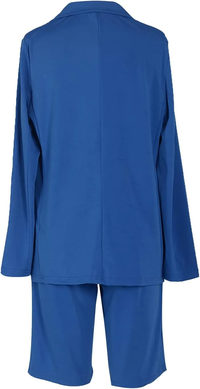 Blazer Shorts Set for Women Two Piece Outfits One Button Up Jacket and Bermuda Short Suits