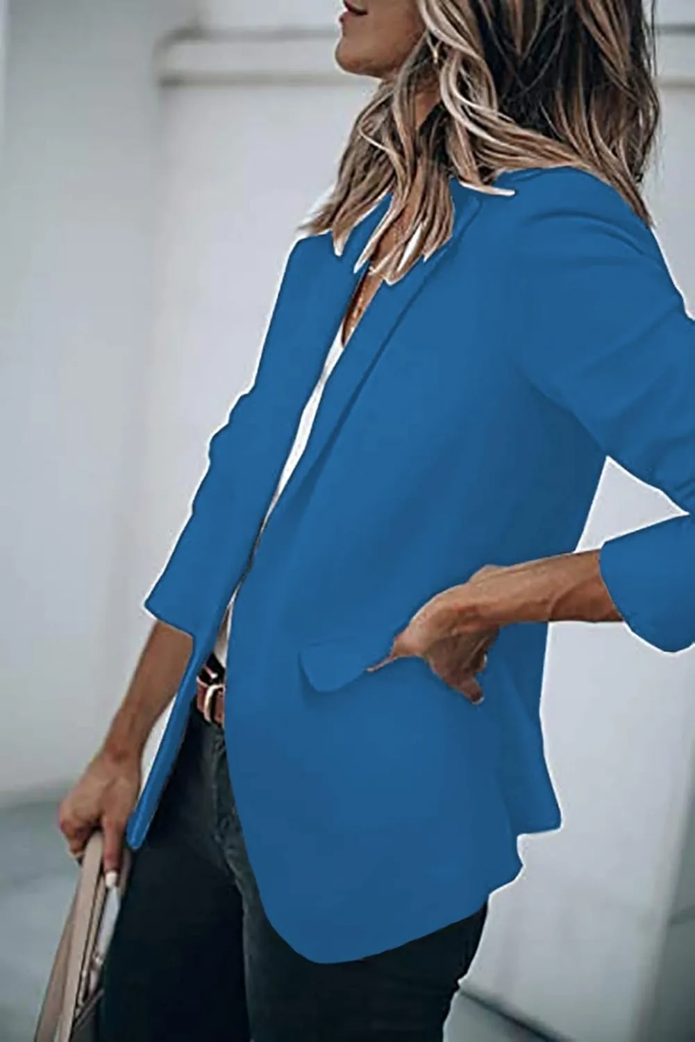 Blazers for Women Bussiness Casual Sleeveless Button Blazer Jackets Work Office Open Front Long Sleevse Suite Jacket