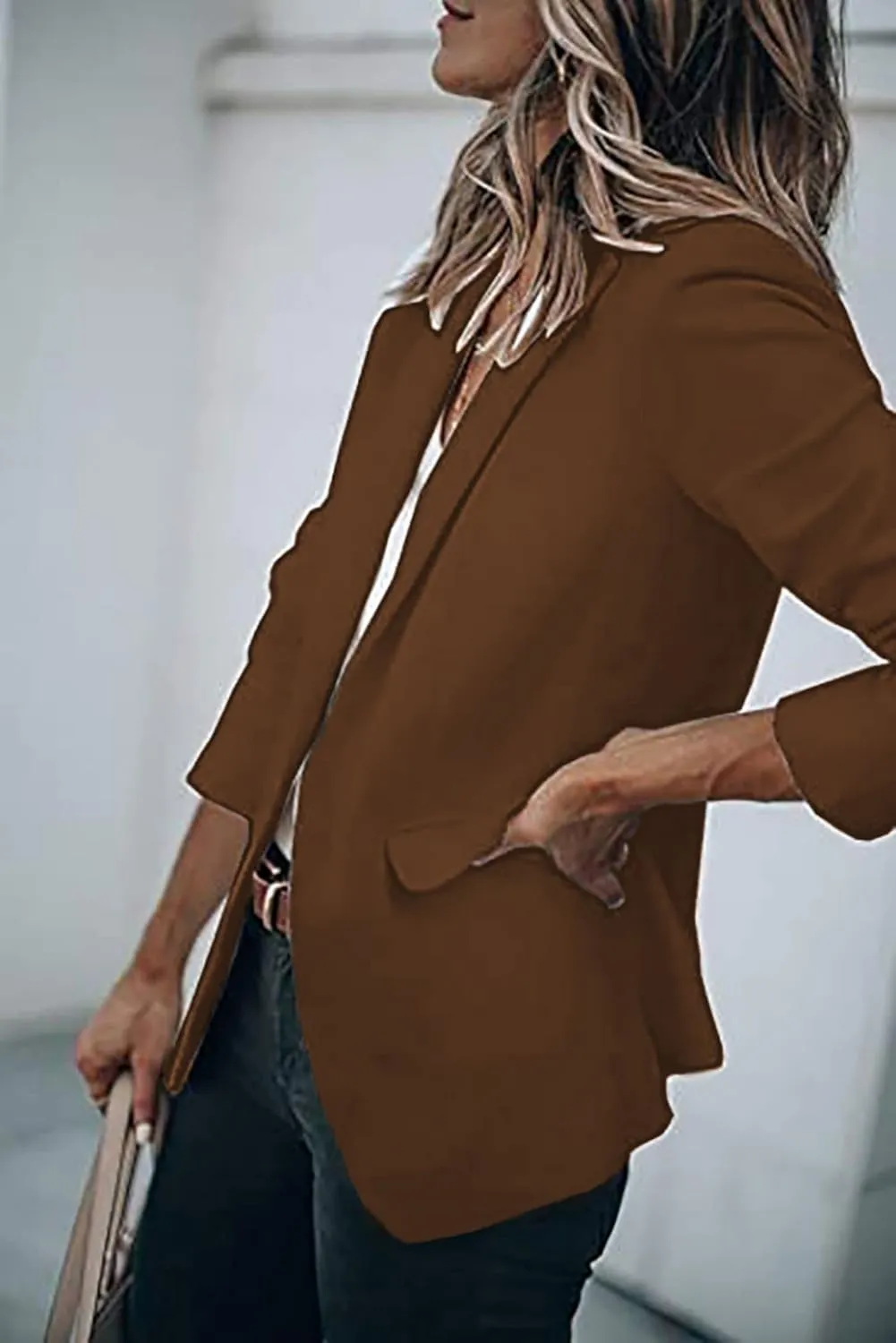 Blazers for Women Bussiness Casual Sleeveless Button Blazer Jackets Work Office Open Front Long Sleevse Suite Jacket