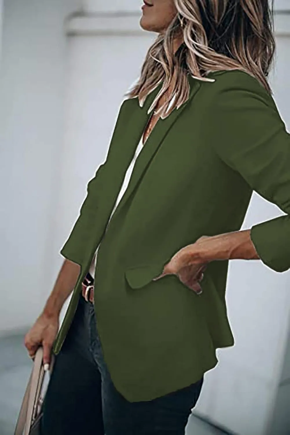 Blazers for Women Bussiness Casual Sleeveless Button Blazer Jackets Work Office Open Front Long Sleevse Suite Jacket