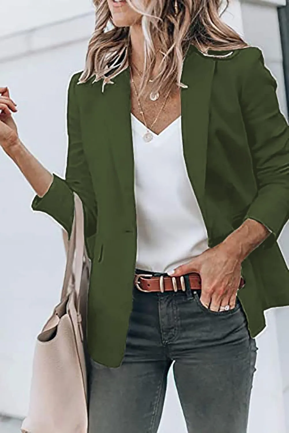 Blazers for Women Bussiness Casual Sleeveless Button Blazer Jackets Work Office Open Front Long Sleevse Suite Jacket