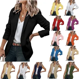 Blazers for Women Bussiness Casual Sleeveless Button Blazer Jackets Work Office Open Front Long Sleevse Suite Jacket