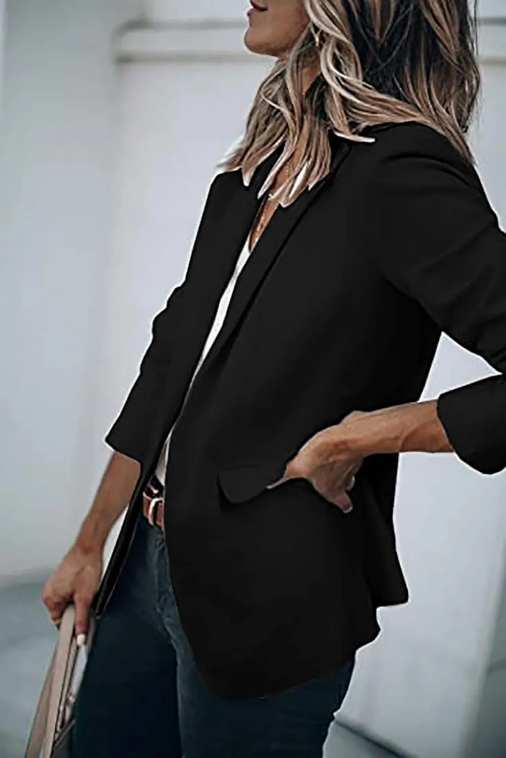 Blazers for Women Bussiness Casual Sleeveless Button Blazer Jackets Work Office Open Front Long Sleevse Suite Jacket