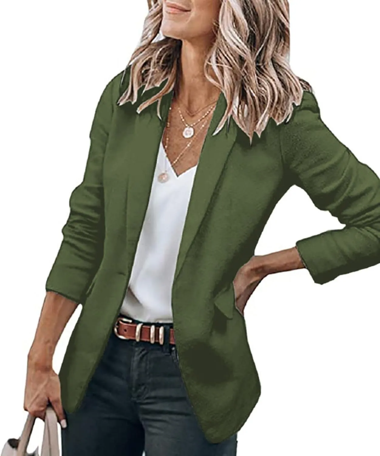 Blazers for Women Bussiness Casual Sleeveless Button Blazer Jackets Work Office Open Front Long Sleevse Suite Jacket