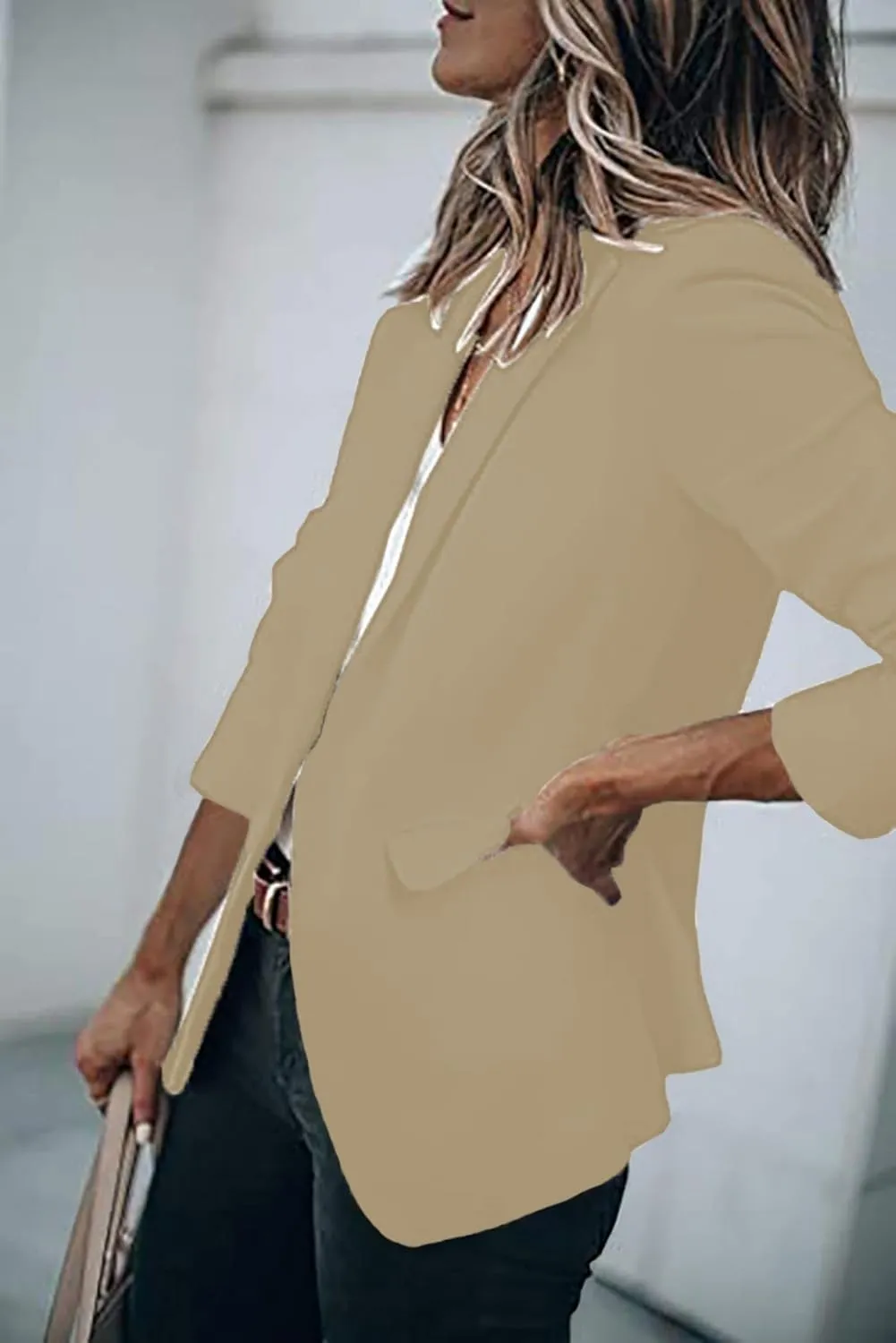 Blazers for Women Bussiness Casual Sleeveless Button Blazer Jackets Work Office Open Front Long Sleevse Suite Jacket