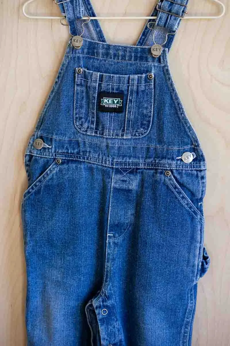 Blue Denim Vintage Overalls: 18mos