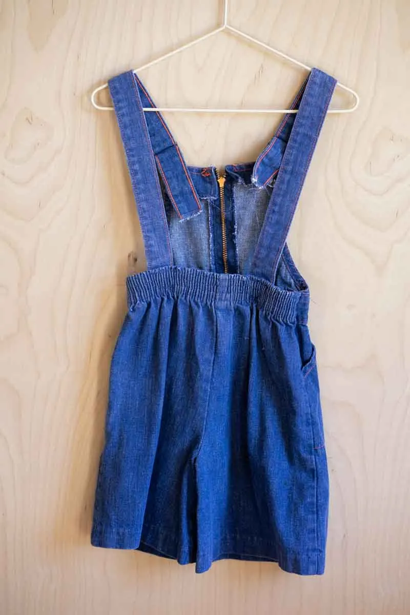 Blue Denim Vintage Short Overalls: 4T