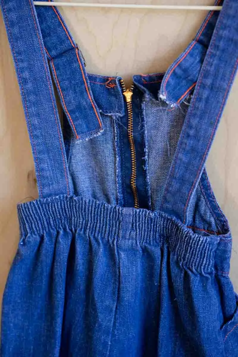 Blue Denim Vintage Short Overalls: 4T
