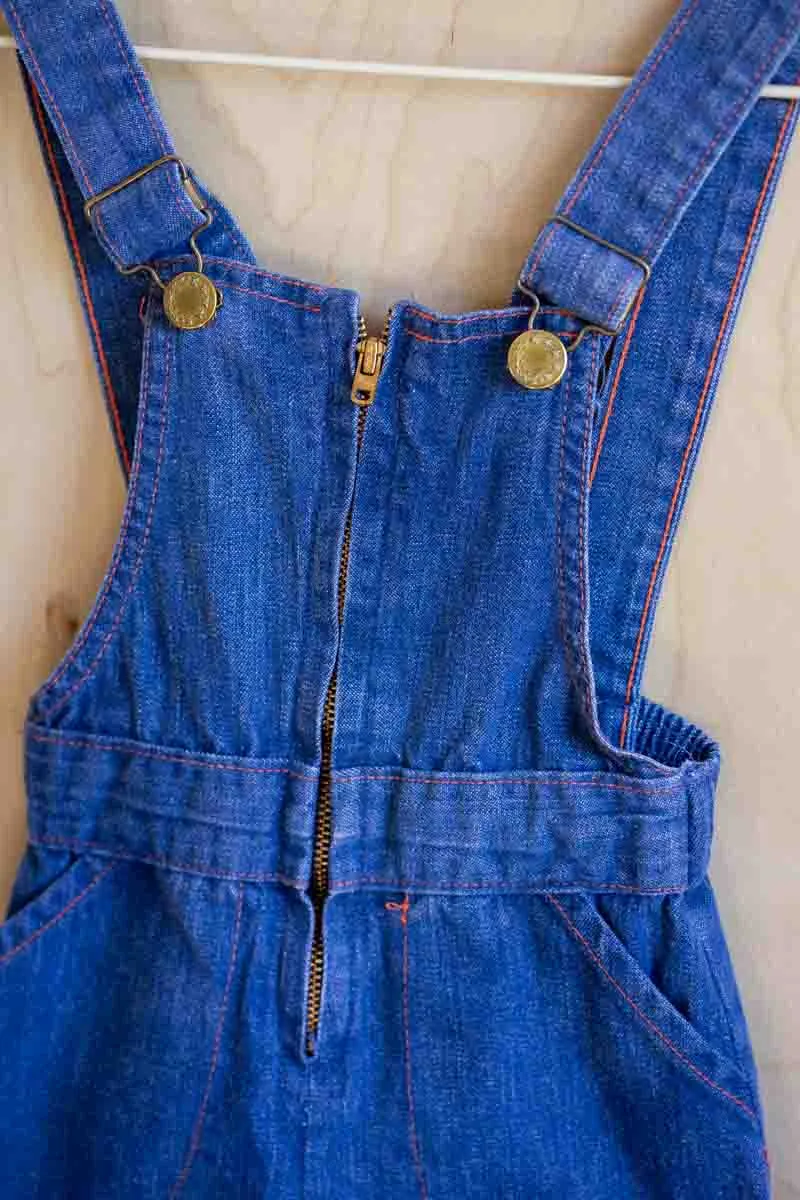 Blue Denim Vintage Short Overalls: 4T