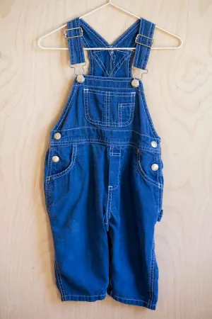 Blue Soft Linen Blend Overalls: 6-12mos