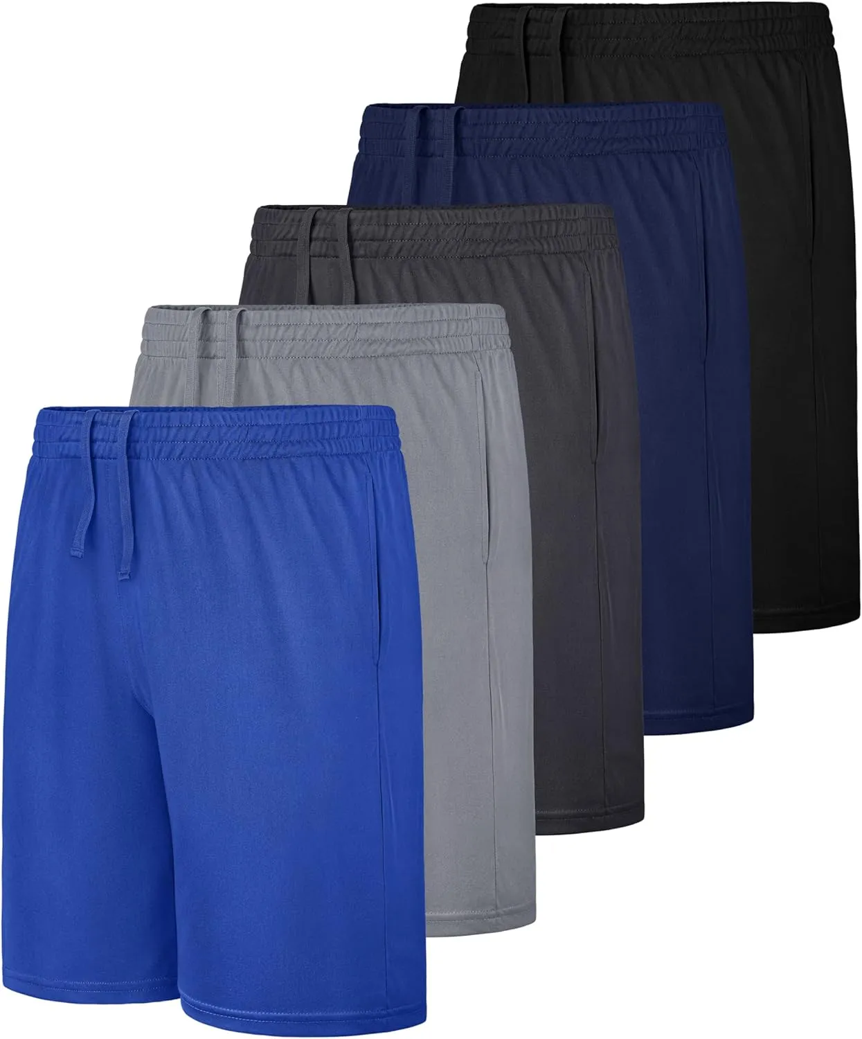 Boys Athletic Basketball Shorts with Pockets Kids Youth Active Performance Gym Boys Shorts Quick Dry