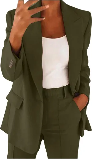 Business Casual Outfits for Women Professional Pant Suits 2 Piece Office Outfit Work Blazer Set Women Dressy Suit 2024